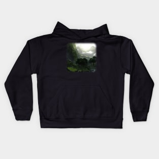 Beautiful landscape in the fog Kids Hoodie